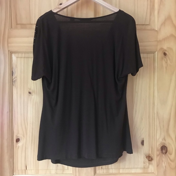 Laura Ashley bling studded drape neck top size L - Picture 7 of 9